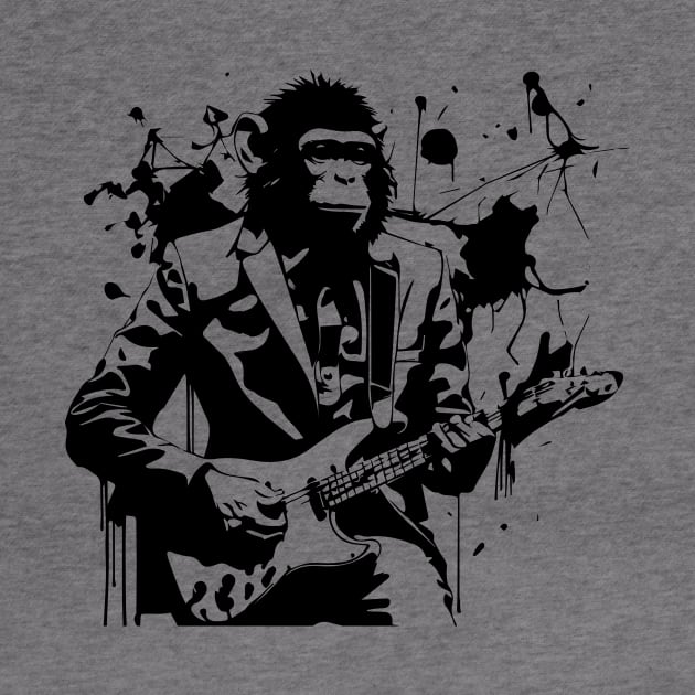 monkey plays the guitar by lkn